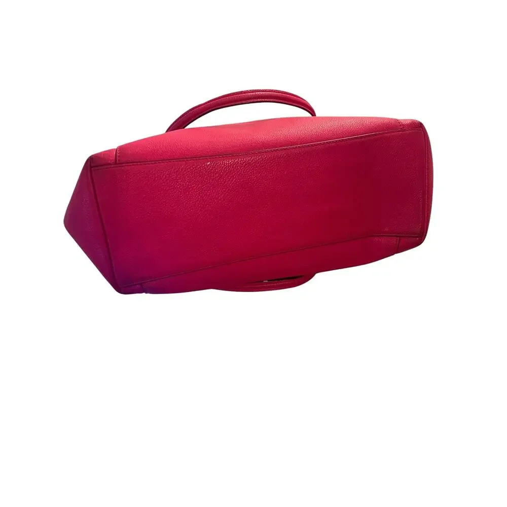 Coach Ava II Pebbled Leather Large Fuschia Gold Hardware Tote Purse